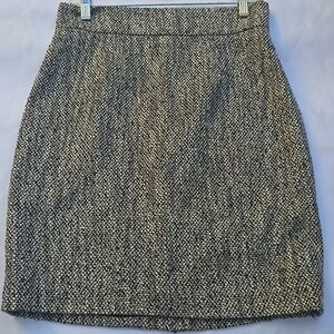 Brooks Brothers Textured Black and Cream Pencil Skirt